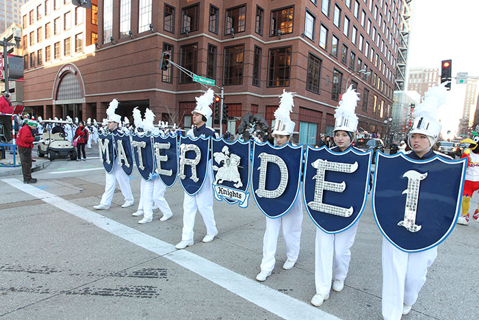 Mater Dei marching band at the 2013 Ameren Missouri Thanksgiving Day Parade.